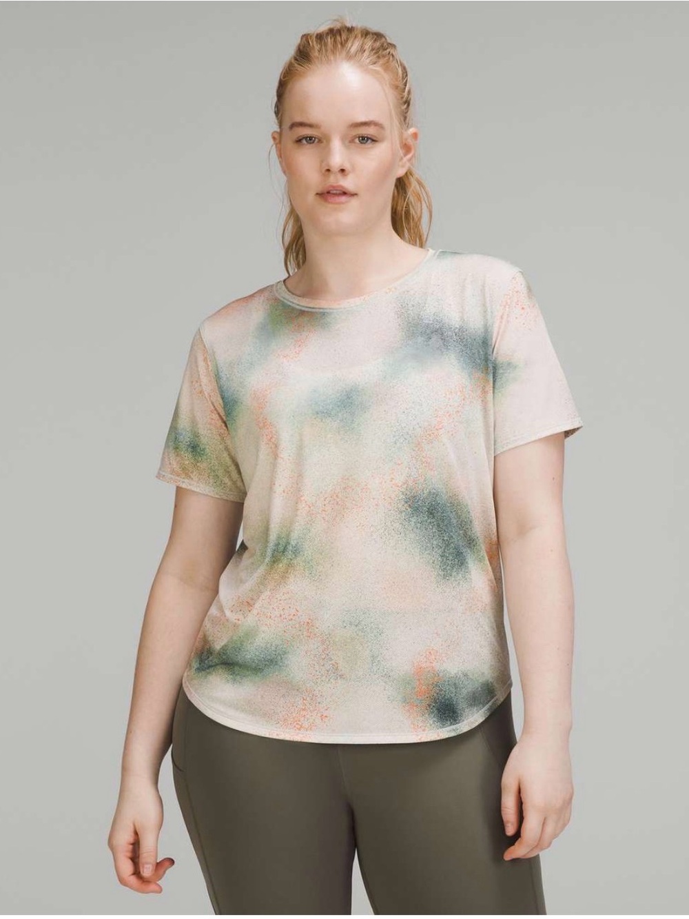 lululemon athletica Short-Sleeve Tie-Dye Tee in Green and Peach